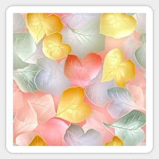 Valentines heart shaped Autumn leaves Sticker